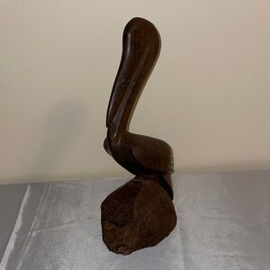 Vintage Ironwood Carved Pelican Sculpture